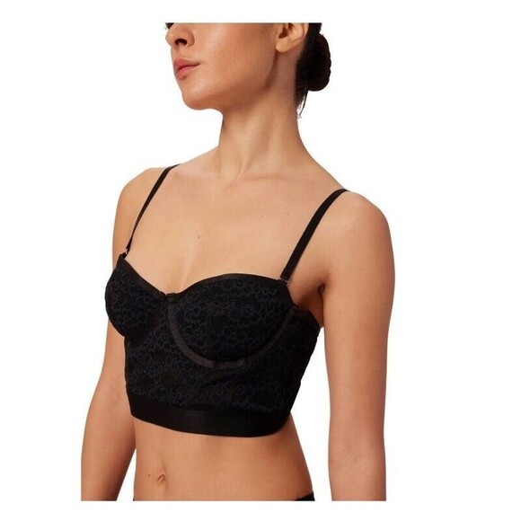 Parade Underwire Bustier Bralette Bra  Size L  NWT  Black Lace - Picture 1 of 6